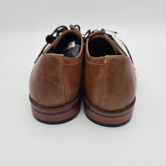 Goodfellow + Co Mens Benton Oxfords 7 Brown Faux Leather Lace-Up Dress Shoes - Picture 3 of 9